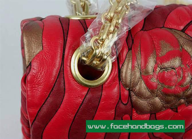 Chanel 2.55 Rose Handbag 50145 Gold Hardware-Red Gold - Click Image to Close